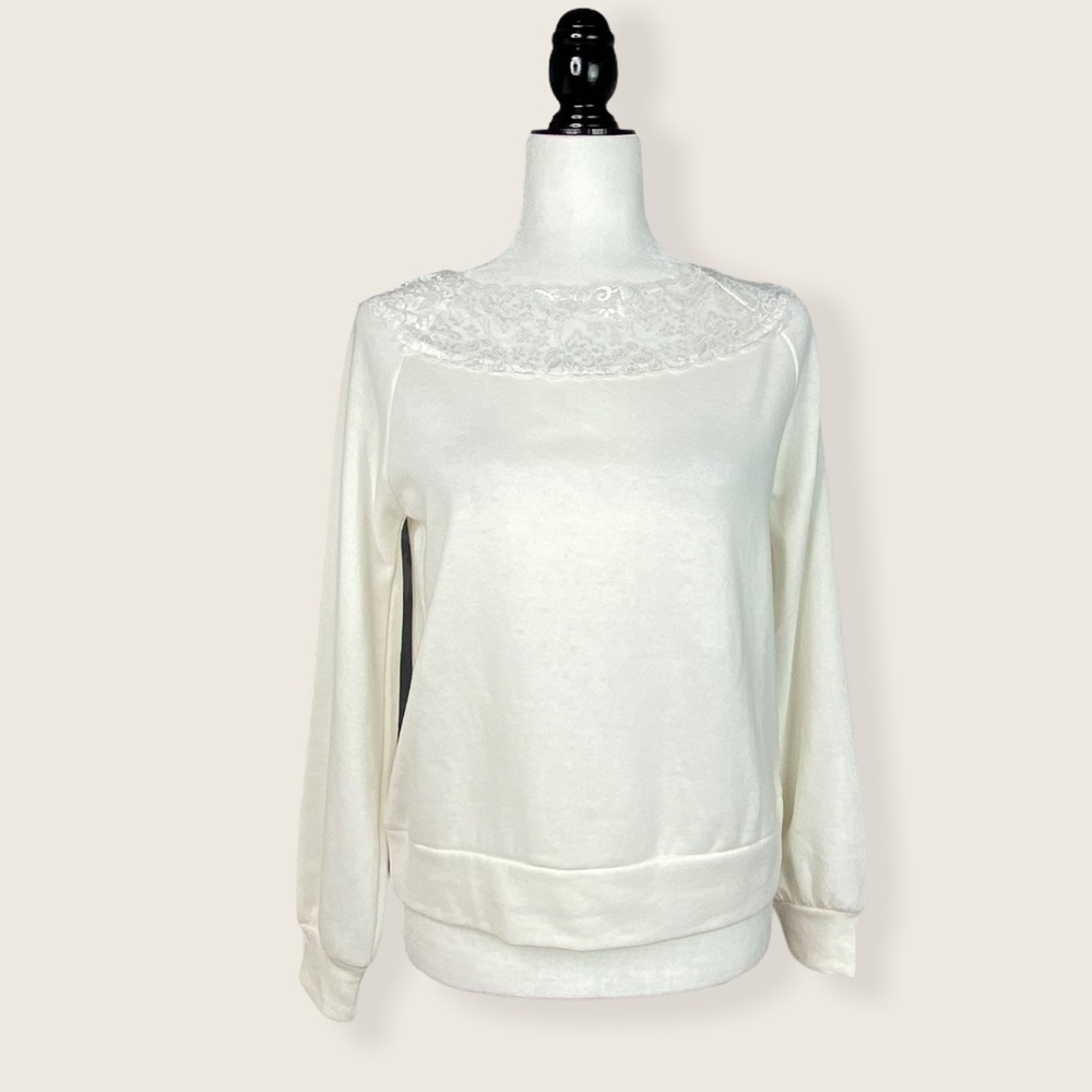 NWT Warehouse One Lace Off-the-Shoulder Sweater XS